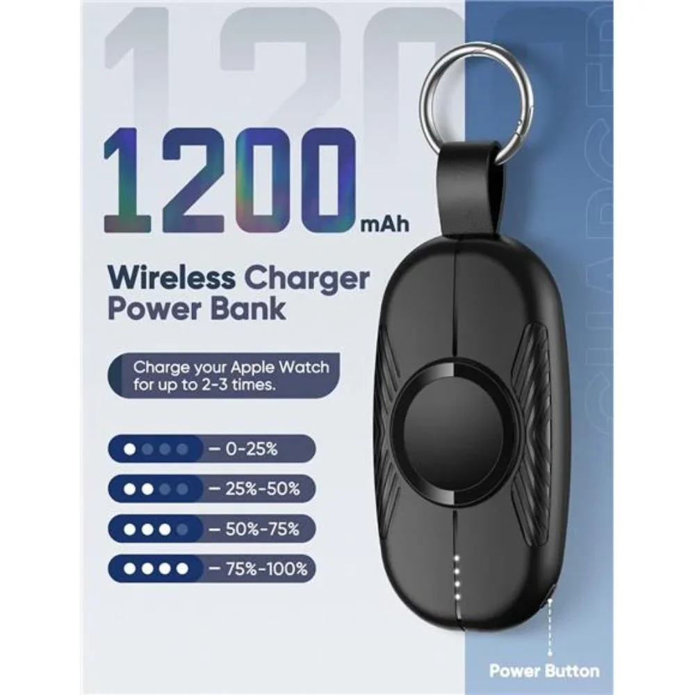 Portable Charger for Apple Watch, 1200mAh Magnetic Keychain Wireless Power Bank